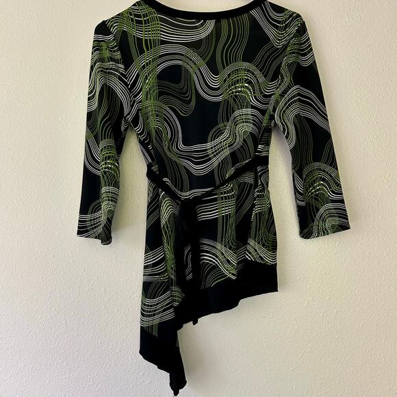 Vintage Maurices Abstract Swirl Asymmetrical Wrap Top Y2K retro - Picture 5 of 9